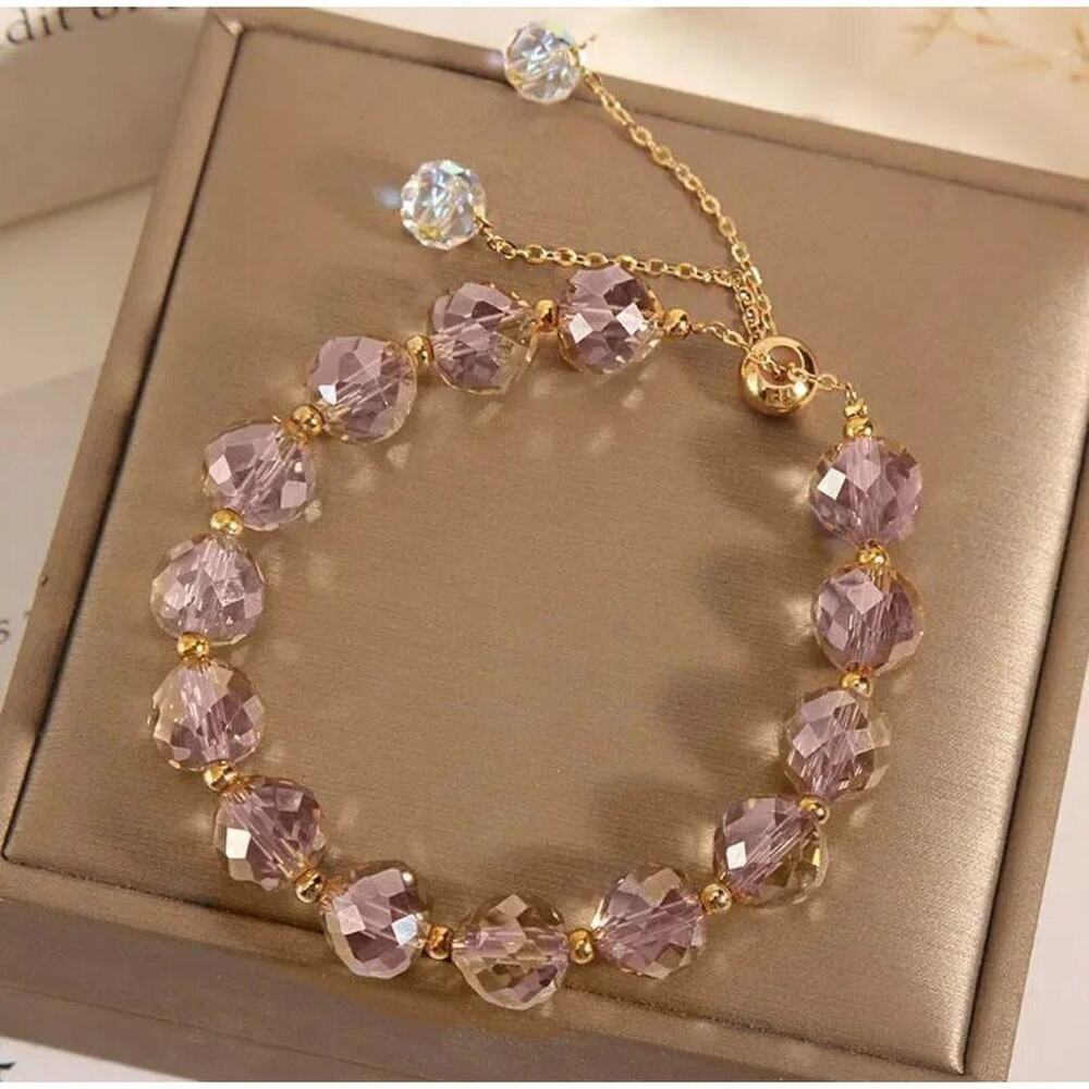 Purple Swarovski Beaded Bracelet